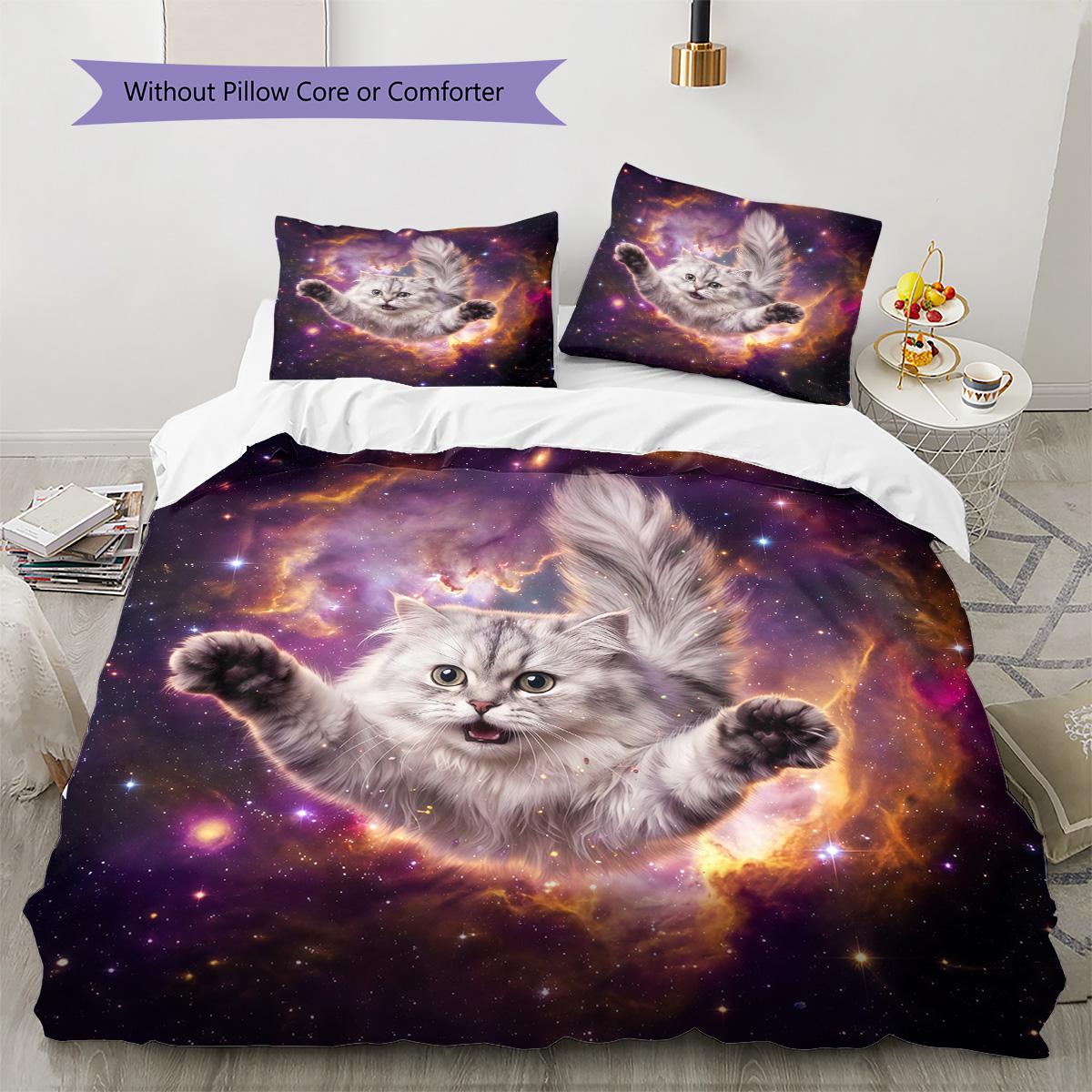 Galaxy Cat Dog Pattern Bedding Set Quilt Cover Pillowcase Home Decor Gift (1 * duvet cover + 2 * pillowcase, without core) 135x200cm
Galaxy Cat Dog Pattern Bedding Set Quilt Cover Pillowcase Home Decor Gift (1 * duvet cover + 2 * pillowcase, without core) 135x200cm