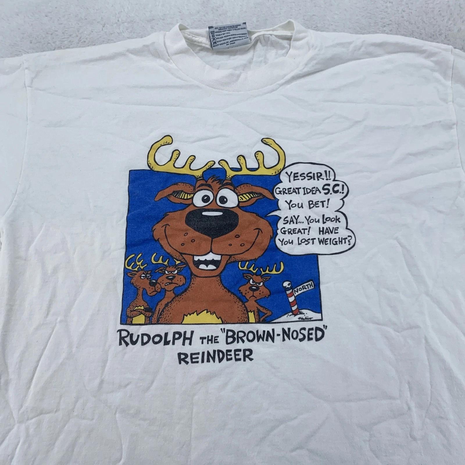 Vintage Rudolph Reindeer Shirt Mens L/XL Funny Christmas Cartoon 90s Holiday Tee S
Vintage Rudolph Reindeer Shirt Mens L/XL Funny Christmas Cartoon 90s Holiday Tee S