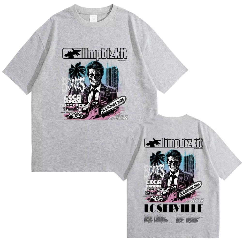 Vintage Limp Bizkit UK and Europe Tour 2025 T Shirts Men s Women Rock Metal Oversized Streetwear Male Casual Cotton T-shirt Tops 4XL
Vintage Limp Bizkit UK and Europe Tour 2025 T Shirts Men s Women Rock Metal Oversized Streetwear Male Casual Cotton T-shirt Tops 4XL