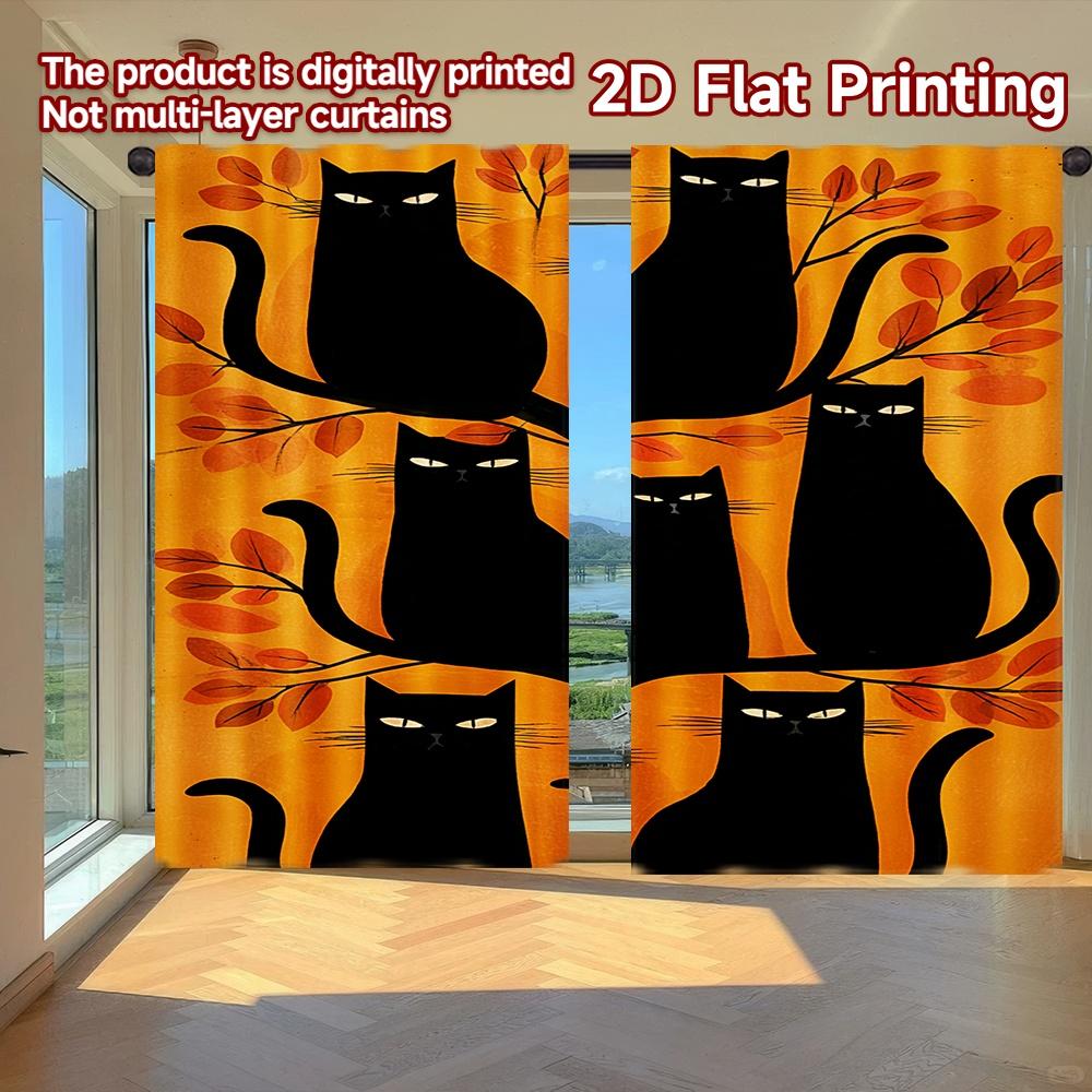 2D FLAT PRINTING 2pcs Curtains (Without Rod) Halloween Black Cats in Tree Modern Fashionable Curtainments during the Easter 100*130 Rod Pocket 1pcs
2D FLAT PRINTING 2pcs Curtains (Without Rod) Halloween Black Cats in Tree Modern Fashionable Curtainments during the Easter 100*130 Rod Pocket 1pcs
