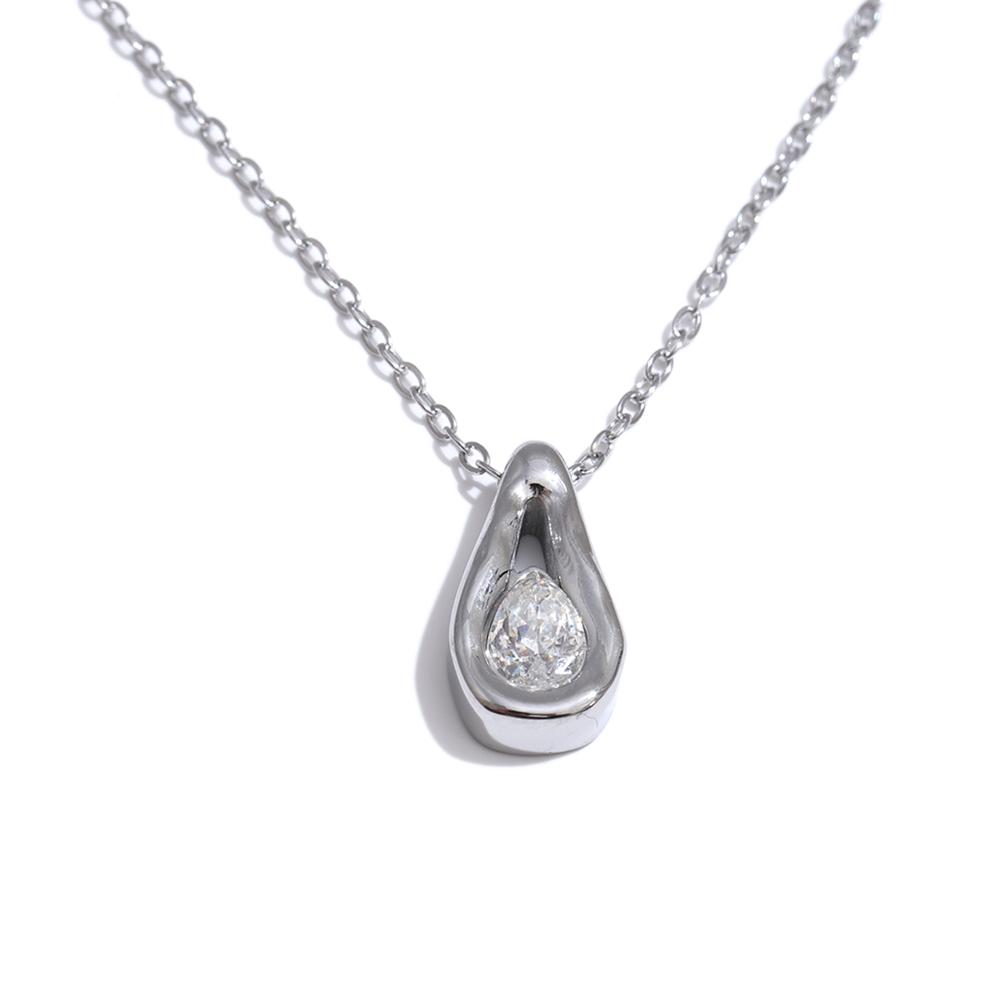 Yhpup Stainless Steel Shiny Cubic Zirconia Teardrop Necklace Pendant Rust Proof Metal High Quality Temperament Daily Jewelry
Yhpup Stainless Steel Shiny Cubic Zirconia Teardrop Necklace Pendant Rust Proof Metal High Quality Temperament Daily Jewelry