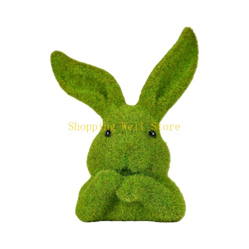 KX4B Faux Moss Flocking Rabbit Head Figurine for Easters Holiday Decoration Piece зелений
KX4B Faux Moss Flocking Rabbit Head Figurine for Easters Holiday Decoration Piece зелений