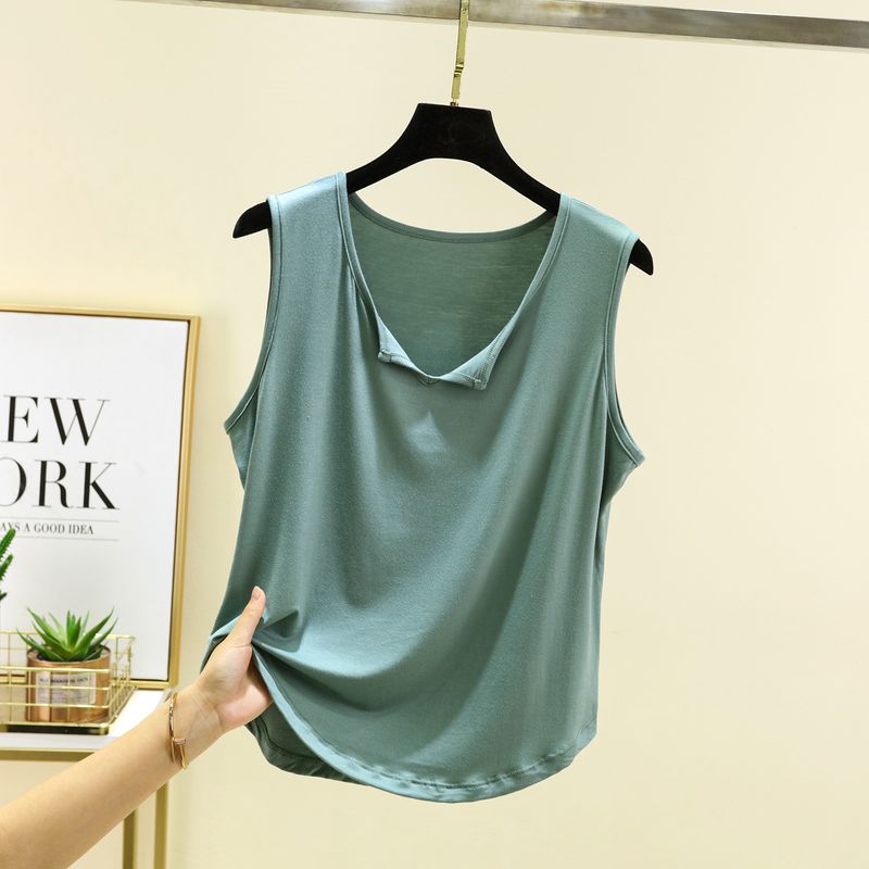 Modal Sleeveless Vest Women s Summer Loose Oversize Cover Belly V Neck Tops Pure Color Casual Loose Slimming Loose Slimming Bottoming Shirt Matcha green XL (60.00 kg-70.00 kg recommended
Modal Sleeveless Vest Women s Summer Loose Oversize Cover Belly V Neck Tops Pure Color Casual Loose Slimming Loose Slimming Bottoming Shirt Matcha green XL (60.00 kg-70.00 kg recommended