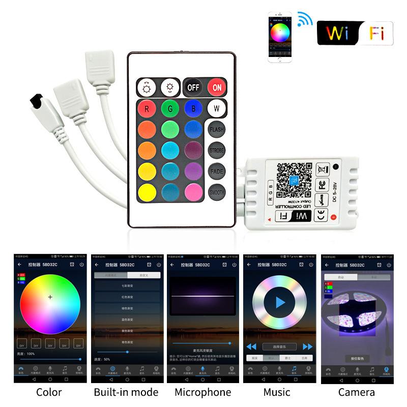 5 В-24 В Wi-Fi LED RGB контроллер с ИК 24-кнопочным пультом дистанционного управления один двойной выход для светодиодной ленты RGB 2835 5050 5630
5 В-24 В Wi-Fi LED RGB контроллер с ИК 24-кнопочным пультом дистанционного управления один двойной выход для светодиодной ленты RGB 2835 5050 5630