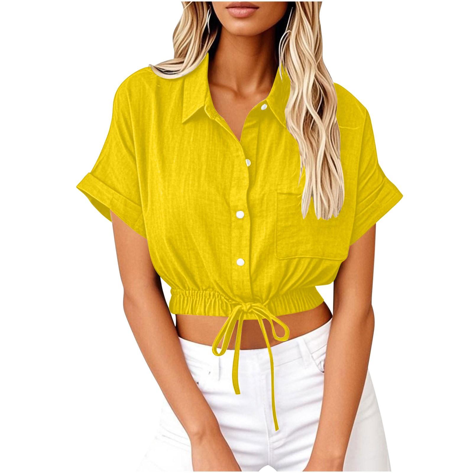 Women s Summer Casual Drawstring Button Cardigan Shirt Color Cotton Blouse L жовтий
Women s Summer Casual Drawstring Button Cardigan Shirt Color Cotton Blouse L жовтий