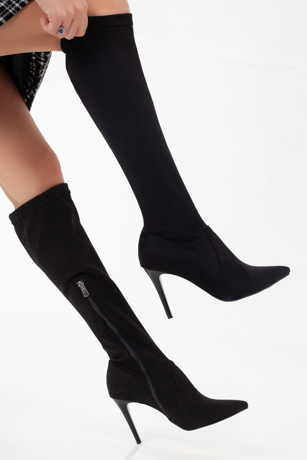 Women Modern Stylish Fashion Boots Boots Faux Leather Suede Pointed Toe Cm Thin Heels Black Suede Stretch Knee High Sock Boots 37
Women Modern Stylish Fashion Boots Boots Faux Leather Suede Pointed Toe Cm Thin Heels Black Suede Stretch Knee High Sock Boots 37