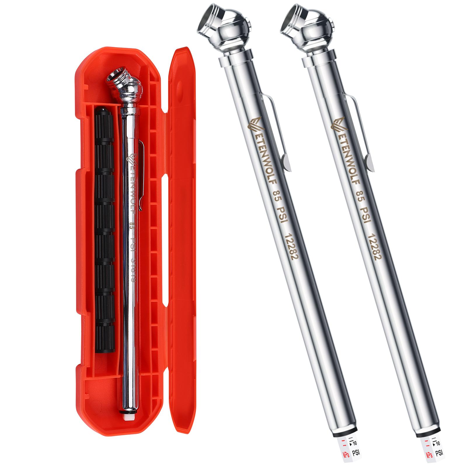 Pencil tire pressure gauge, calibrated to ANSI 40.1 Grade B, 2 packs, stainless steel body, for cars, bicycles срібний
Pencil tire pressure gauge, calibrated to ANSI 40.1 Grade B, 2 packs, stainless steel body, for cars, bicycles срібний