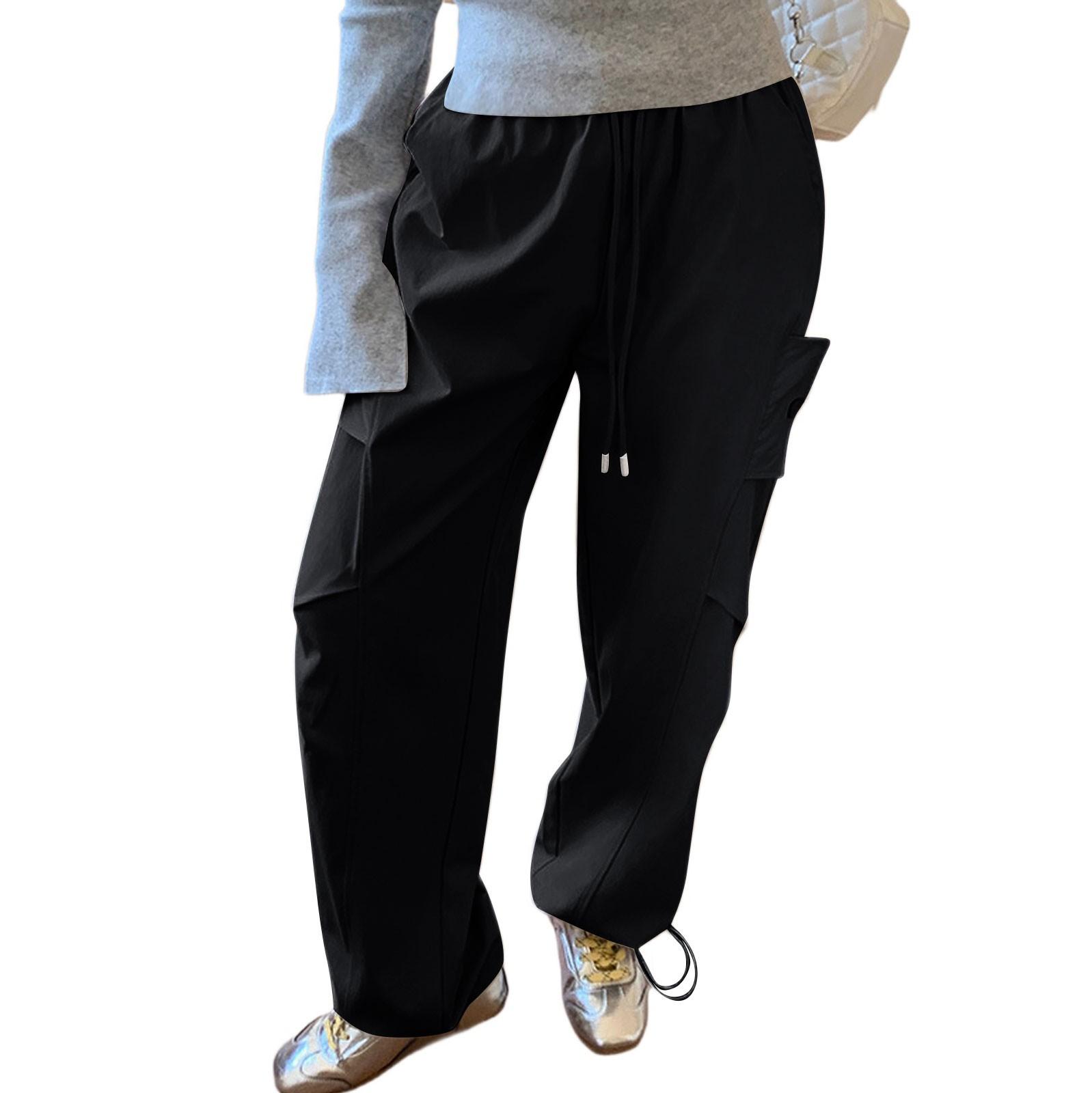 Женские свободные брюки-карго Спортивные брюки в стиле хип-хоп Свободные повседневные брюки с широкими штанинами на шнуровке L чёрный
Женские свободные брюки-карго Спортивные брюки в стиле хип-хоп Свободные повседневные брюки с широкими штанинами на шнуровке L чёрный