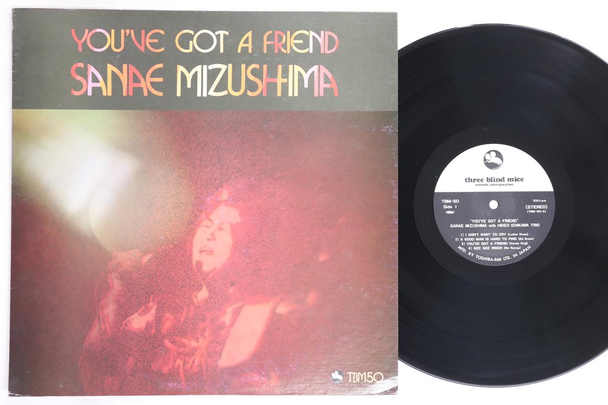 LP Record SANAE MIZUSHIMA - You ve Got A Friend TBM50 THREE BLIND MIC 1975 Japan Jazz Used
LP Record SANAE MIZUSHIMA - You ve Got A Friend TBM50 THREE BLIND MIC 1975 Japan Jazz Used