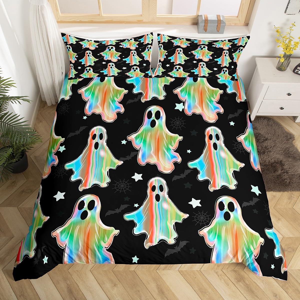 Ghost Duvet Cover Sets For Kids Teens Queen King Size Lightweight Down Room Decor 2 Pillowcases And 1 Duvet Cover No Comforter EU Single(135*200cm)3pcs
Ghost Duvet Cover Sets For Kids Teens Queen King Size Lightweight Down Room Decor 2 Pillowcases And 1 Duvet Cover No Comforter EU Single(135*200cm)3pcs