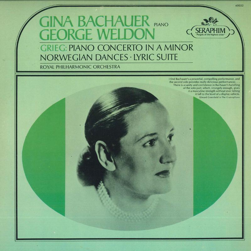 LP Record GINA BACHAUER , GEORGE WELDON - Grieg : Piano Concerto / Norwegian 60032 SERAPHIM UK Classical Used
LP Record GINA BACHAUER , GEORGE WELDON - Grieg : Piano Concerto / Norwegian 60032 SERAPHIM UK Classical Used