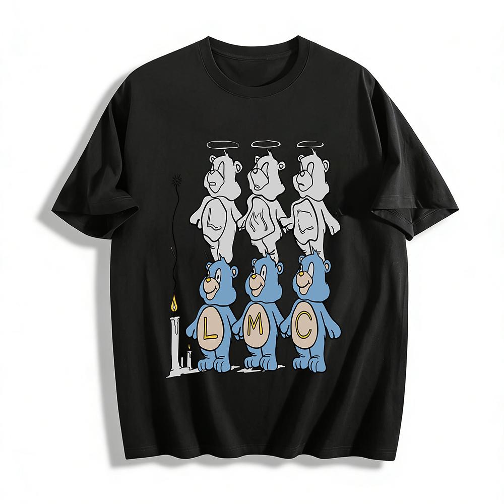 LMC Ghost Bear Stack Print T-shirt Funny Retro Style Unisex Short Sleeve Top Pure cotton T-shirt XXS
LMC Ghost Bear Stack Print T-shirt Funny Retro Style Unisex Short Sleeve Top Pure cotton T-shirt XXS