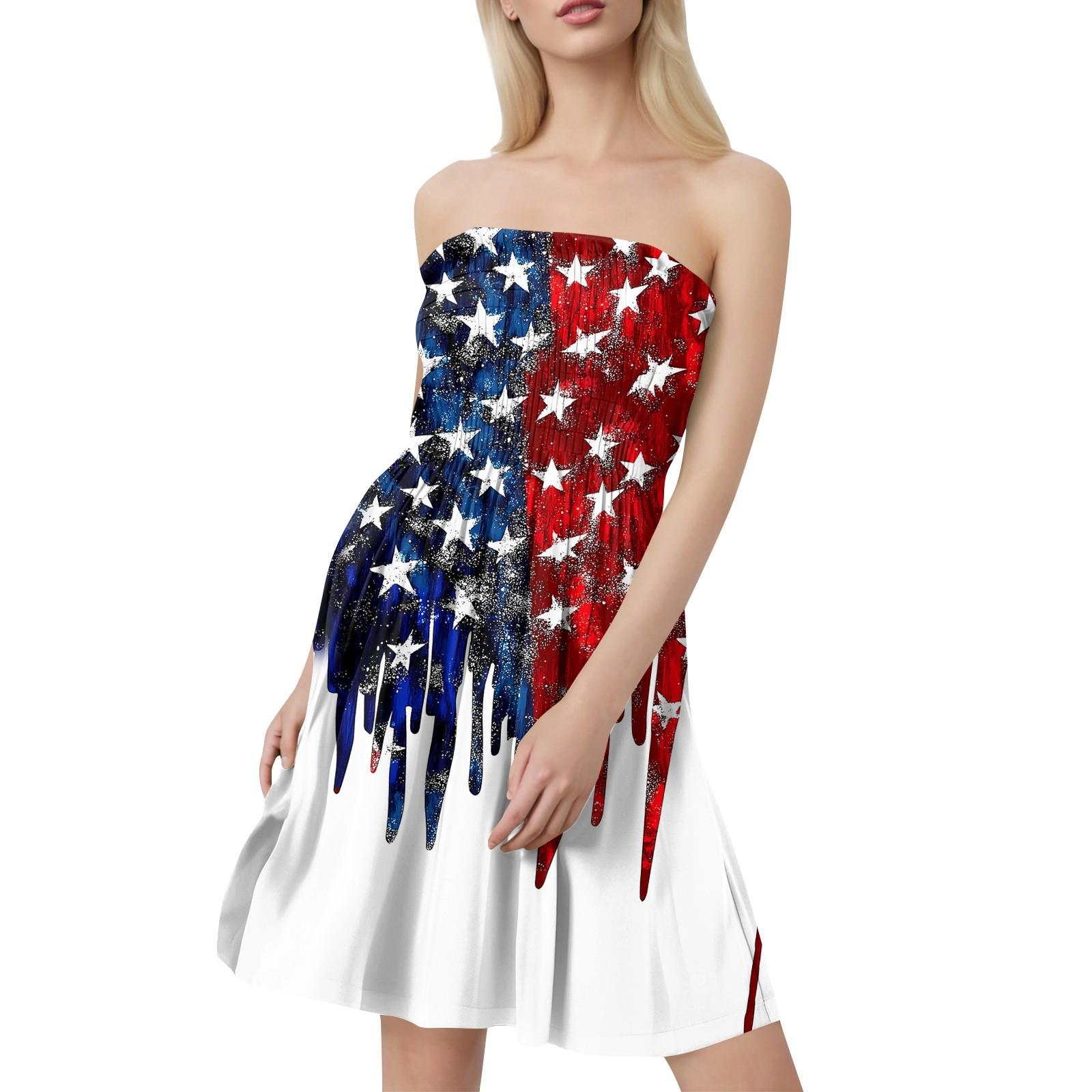 Fashion Women s Casual Bandeau Independence Day Print Sleeveless Dress M білий
Fashion Women s Casual Bandeau Independence Day Print Sleeveless Dress M білий