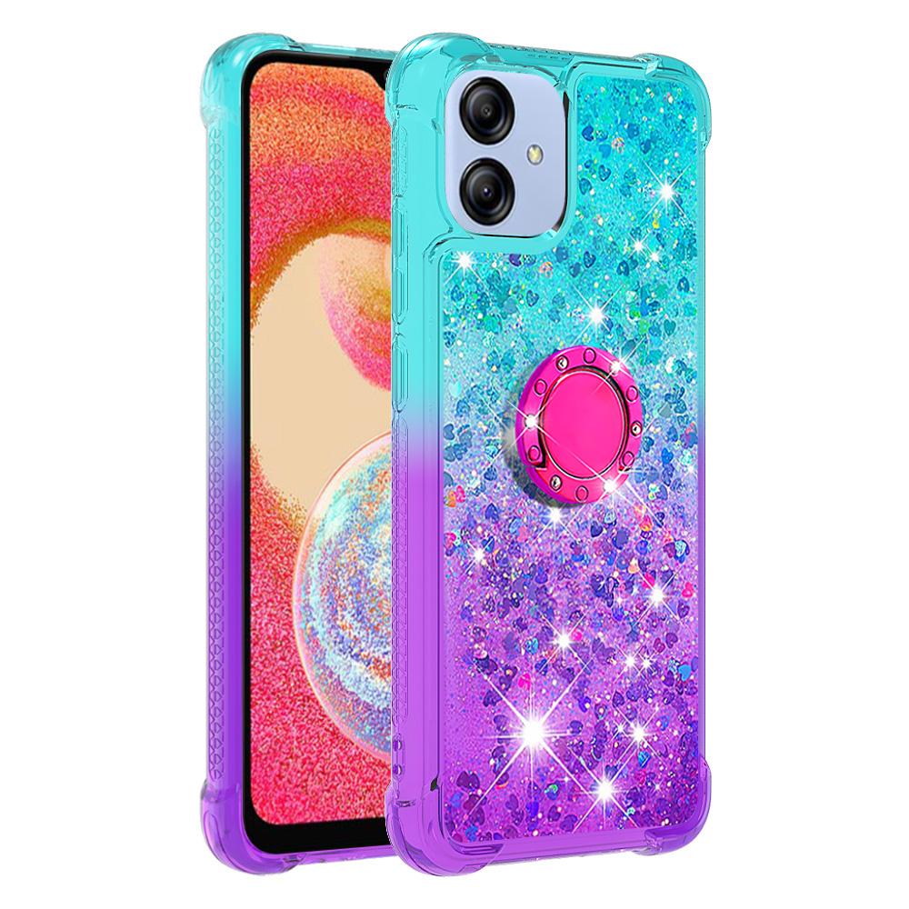 For Samsung Galaxy A04e 4G/F04 4G/M04 4G TPU Case with Kickstand Gradiant Quicksand Shockproof Cover Sky Blue/Purple
For Samsung Galaxy A04e 4G/F04 4G/M04 4G TPU Case with Kickstand Gradiant Quicksand Shockproof Cover Sky Blue/Purple