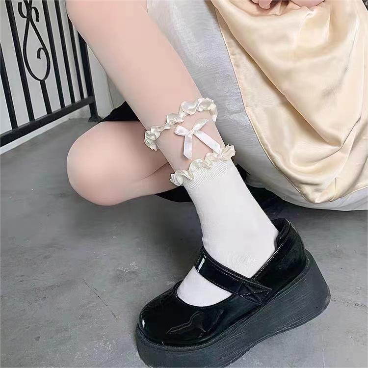 JK Bowknot socks for women, spring and summer thin Lolita lace trim calf socks, cotton lolita Ballet-style socks Average Size
JK Bowknot socks for women, spring and summer thin Lolita lace trim calf socks, cotton lolita Ballet-style socks Average Size