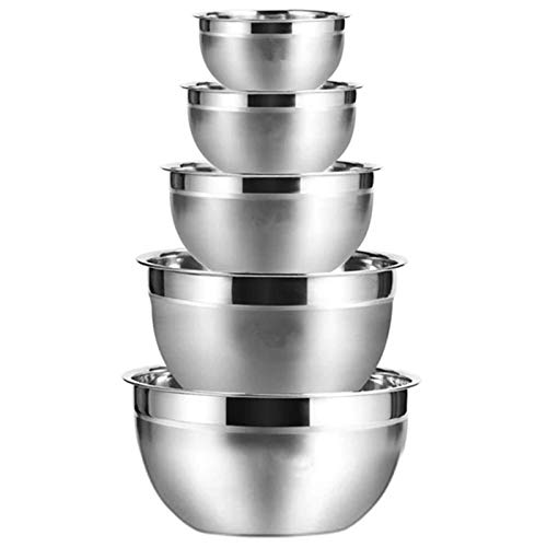 Douehpy Stainless Steel Mixing Bowls (Set of 5) Fruit Salad Bowls, Storage Bowl Set, Kitchen Salad Bowls
Douehpy Stainless Steel Mixing Bowls (Set of 5) Fruit Salad Bowls, Storage Bowl Set, Kitchen Salad Bowls