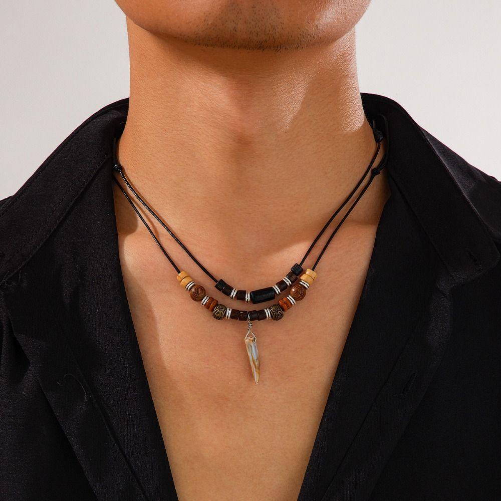 Ethnic Style Men Necklace Leather Was Rope Wooden Beads Necklace Vintage Wolf Tooth Necklace Girls
Ethnic Style Men Necklace Leather Was Rope Wooden Beads Necklace Vintage Wolf Tooth Necklace Girls