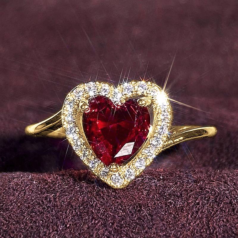 Huitan Sweet Women Heart Ring Gold Color Inlaid Red/White CZ Accessories for Wedding Engagement Romantic Charming Party Jewelry 10
Huitan Sweet Women Heart Ring Gold Color Inlaid Red/White CZ Accessories for Wedding Engagement Romantic Charming Party Jewelry 10