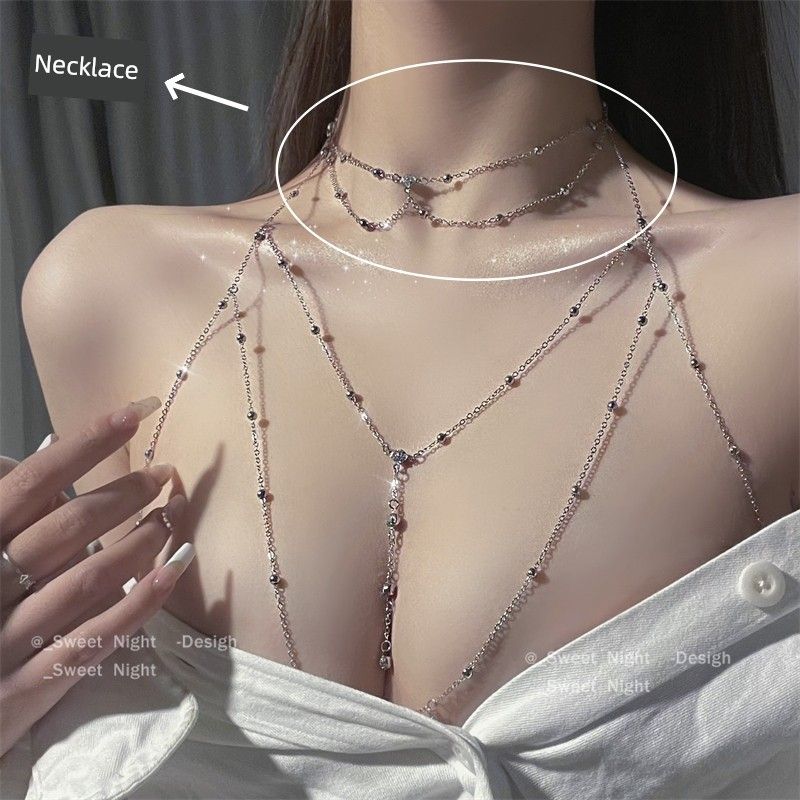 Chest Necklace Body Chains Bikinis Bikini Choker Sexy Lanyard Decorative Necklace Women Accessories European and American Fashion Chain Silver-Necklace
Chest Necklace Body Chains Bikinis Bikini Choker Sexy Lanyard Decorative Necklace Women Accessories European and American Fashion Chain Silver-Necklace