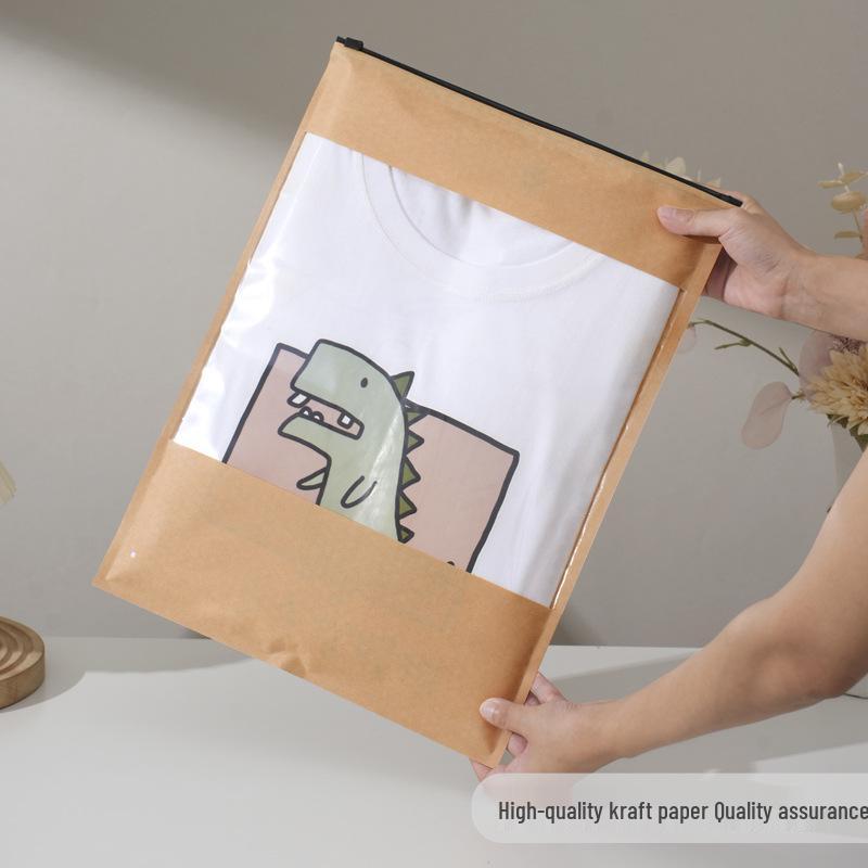High-Grade Kraft Paper Zipper Bag with Transparent Window for Clothing Packaging White Kraft Paper; 25*35cm (50 pieces)
High-Grade Kraft Paper Zipper Bag with Transparent Window for Clothing Packaging White Kraft Paper; 25*35cm (50 pieces)