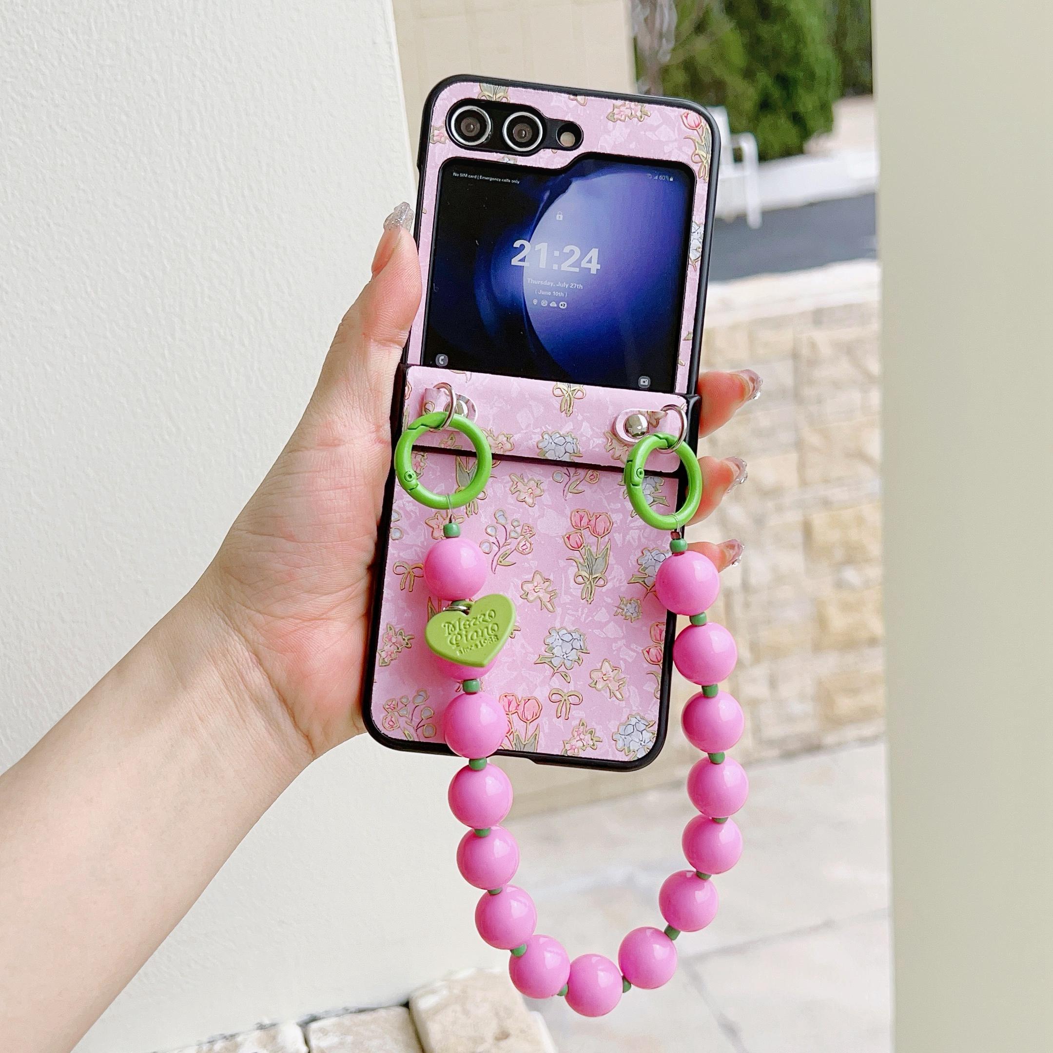 For Samsung Galaxy Z Flip6 5G Case Anti Drop PC+PU Phone Back Cover with Beaded Strap Pattern Design Tulip Pink
For Samsung Galaxy Z Flip6 5G Case Anti Drop PC+PU Phone Back Cover with Beaded Strap Pattern Design Tulip Pink
