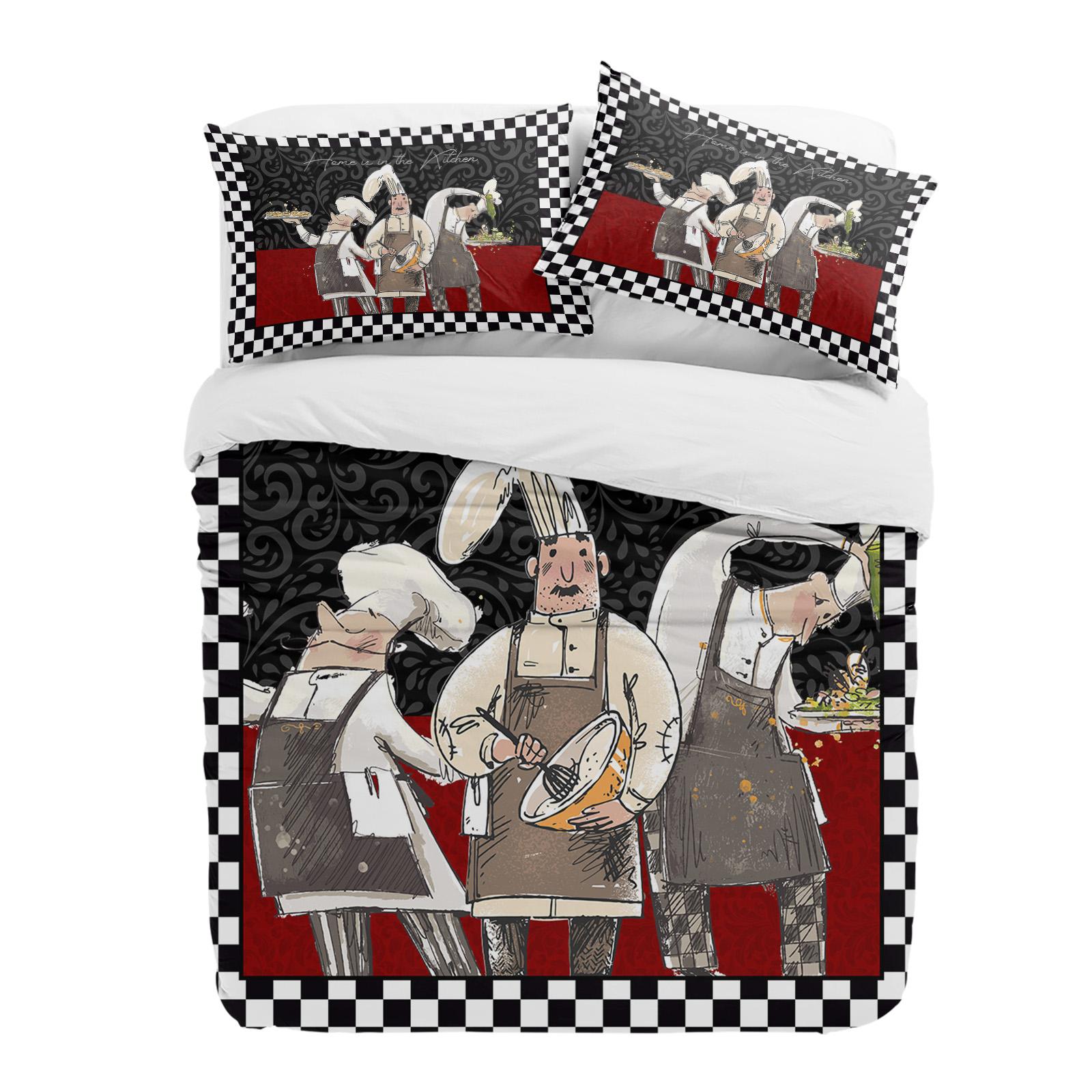 Black White Plaid Chefs Kitchen Food Retro 3pcs Bedding Set For Double Bed Home Textile Duvet Cover Quilt Cover Pillowcase (135x200cm)
Black White Plaid Chefs Kitchen Food Retro 3pcs Bedding Set For Double Bed Home Textile Duvet Cover Quilt Cover Pillowcase (135x200cm)