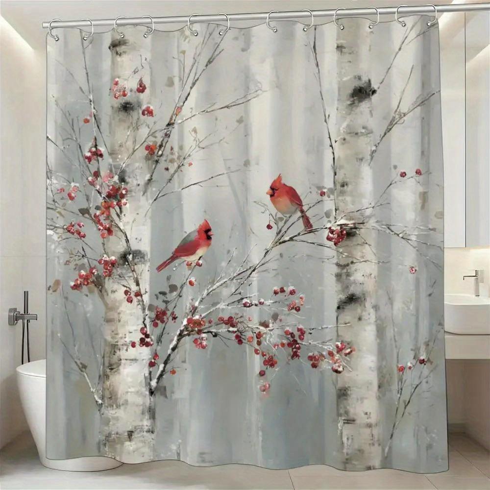 Winter Birds Shower Curtain Red Cardinal Birch Tree Design Nature Decor Bathroom Waterproof Curtains Artistic Home Style 90x180CM
Winter Birds Shower Curtain Red Cardinal Birch Tree Design Nature Decor Bathroom Waterproof Curtains Artistic Home Style 90x180CM