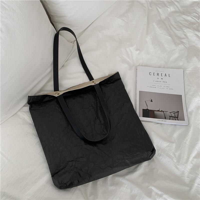 New Washed Kraft Paper Shoulder Bag for Women, Solid Color Shopping Bag, Hand-held Large Capacity Women s Bag чорний
New Washed Kraft Paper Shoulder Bag for Women, Solid Color Shopping Bag, Hand-held Large Capacity Women s Bag чорний