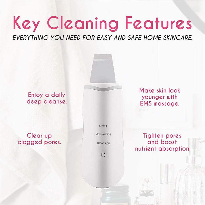 Newest Ultrasonic Skin Scrubber Peeling Blackhead Remover Deep Face Cleaning Ultrasonic Ion Ance Pore Shovel Cleanser білий
Newest Ultrasonic Skin Scrubber Peeling Blackhead Remover Deep Face Cleaning Ultrasonic Ion Ance Pore Shovel Cleanser білий