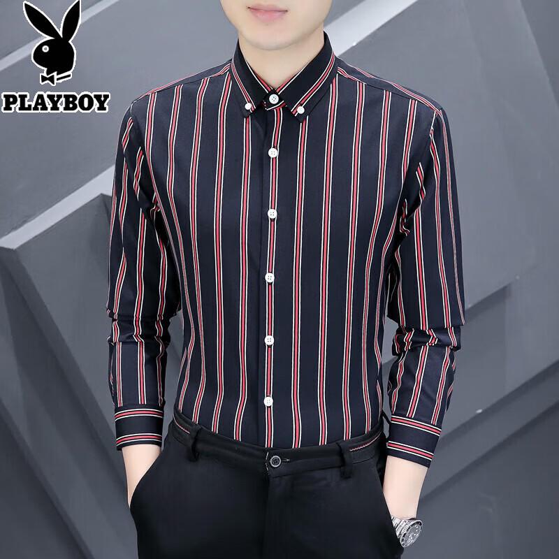 PLAYBOY Men s Slim Fit Striped Long Sleeve Shirt 34
PLAYBOY Men s Slim Fit Striped Long Sleeve Shirt 34