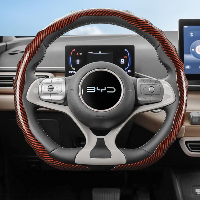 Suitable for Byd Carbon Fiber Texture Steering Wheel Cover Snap-On Wave-Shaped Sports Design Protective Shell Song Plus Atto 3 Dolphin Seagull
Suitable for Byd Carbon Fiber Texture Steering Wheel Cover Snap-On Wave-Shaped Sports Design Protective Shell Song Plus Atto 3 Dolphin Seagull