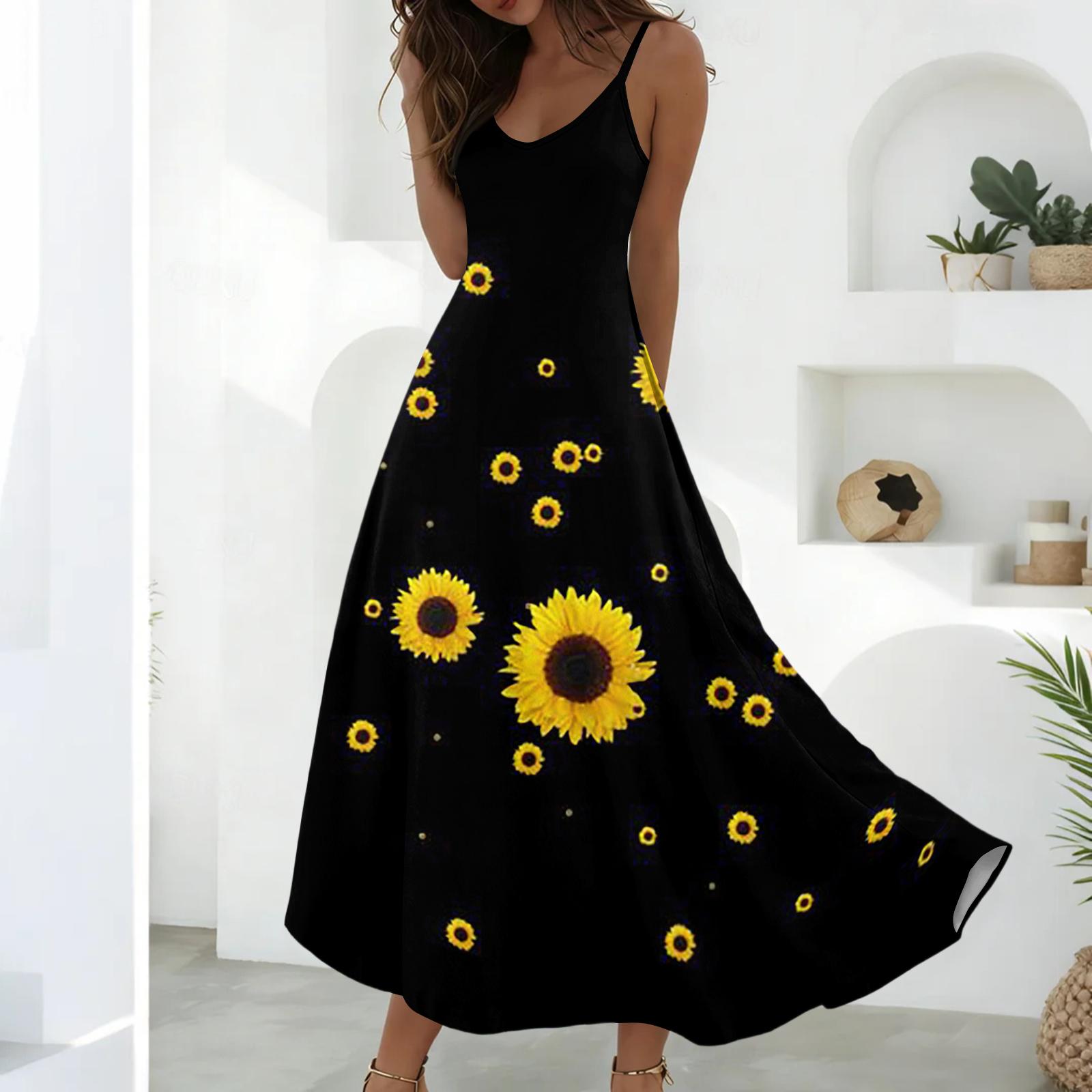 Summer Dresses For Women Dresses Long Flowy A Line Sleeveless Sundresses With Pockets M жовтий
Summer Dresses For Women Dresses Long Flowy A Line Sleeveless Sundresses With Pockets M жовтий