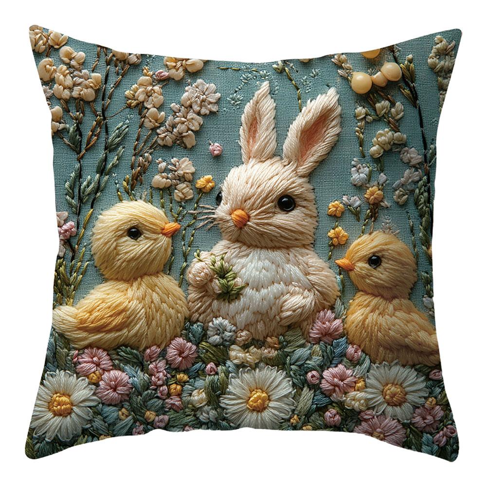18In Village Rabbit Flower Decorative Pillow Covers, Colorful Farmhouse Garden Throw Pillowcase Easter Bunny Print Cushion Cover
18In Village Rabbit Flower Decorative Pillow Covers, Colorful Farmhouse Garden Throw Pillowcase Easter Bunny Print Cushion Cover