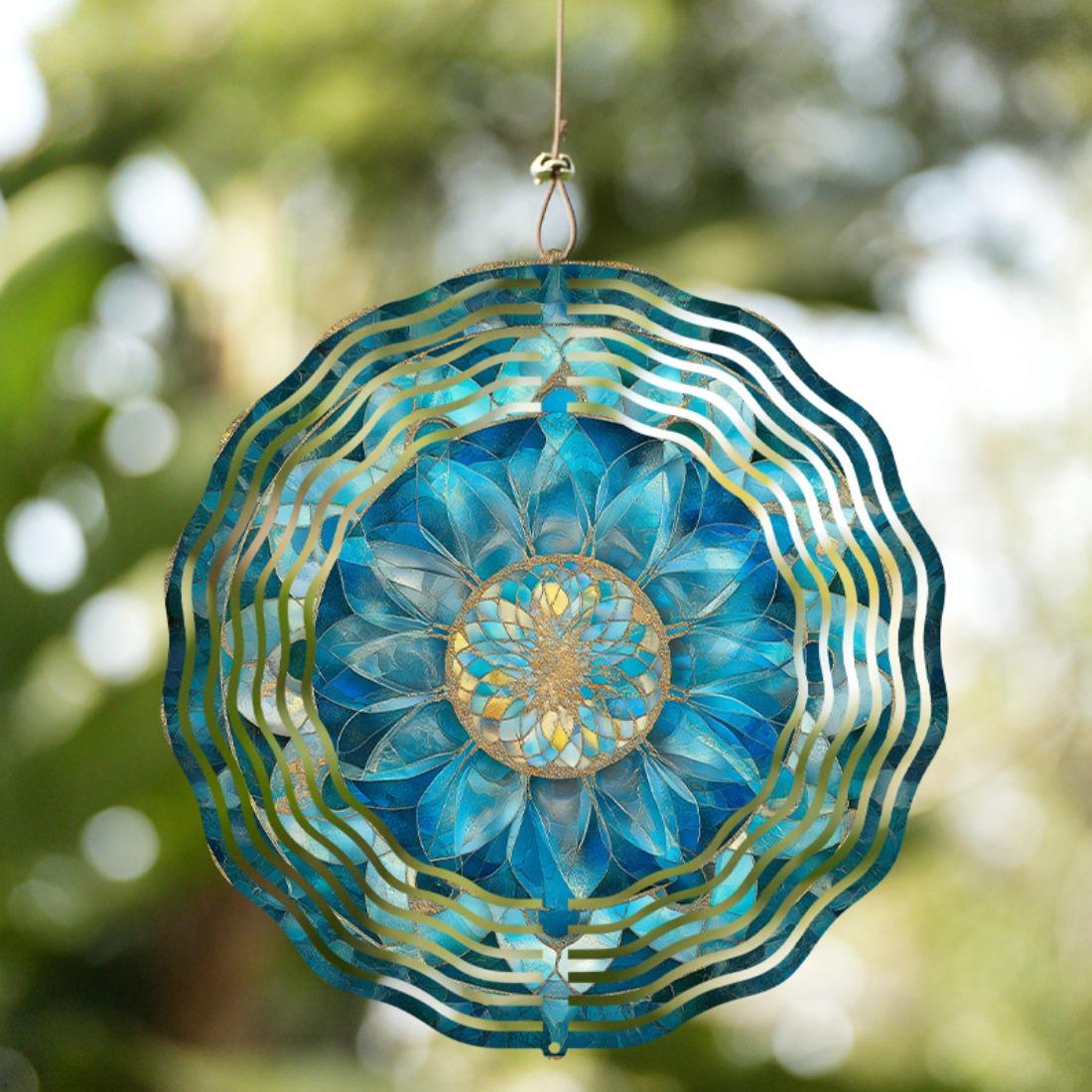 1pc Elegant Double-Sided Metal 3D Mandala Wind Chime - Teal & Golden, Rotating Design for Serene Garden Decor, Ideal Christmas & Halloween Gift 01A
1pc Elegant Double-Sided Metal 3D Mandala Wind Chime - Teal & Golden, Rotating Design for Serene Garden Decor, Ideal Christmas & Halloween Gift 01A