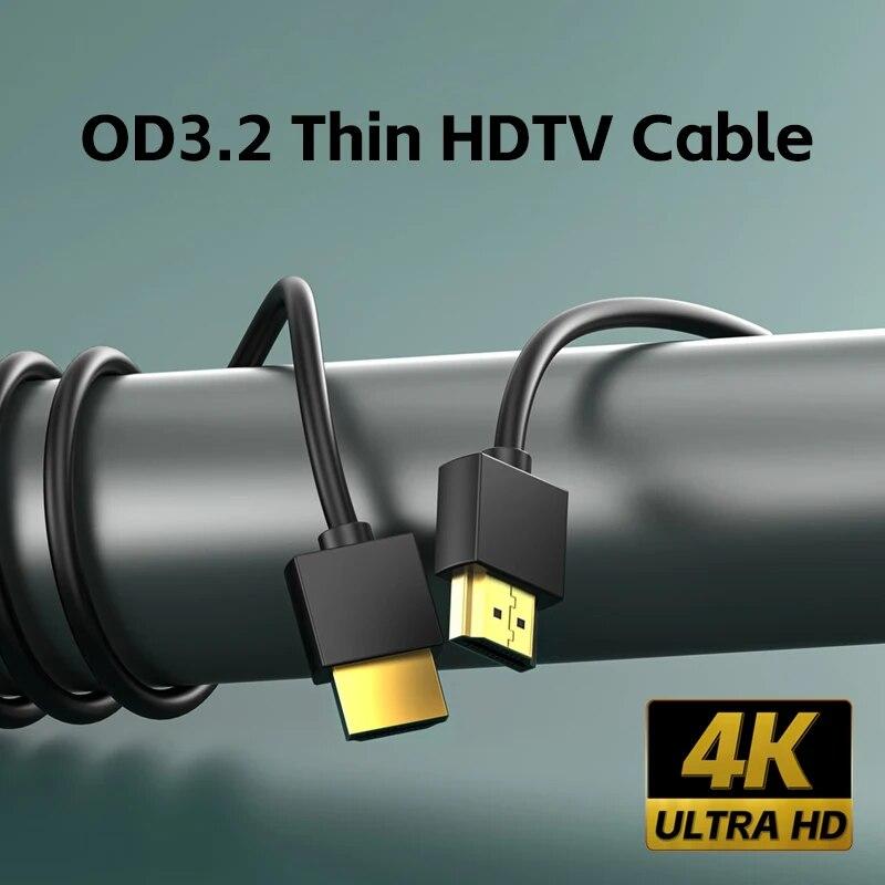 Ультратонкий кабель HDTV OD 3.2mm 4K@60hz легкий портативный 1 фут короткий тонкий гибкий тонкий HDMI 2.0 спиральный 1m чёрный
Ультратонкий кабель HDTV OD 3.2mm 4K@60hz легкий портативный 1 фут короткий тонкий гибкий тонкий HDMI 2.0 спиральный 1m чёрный