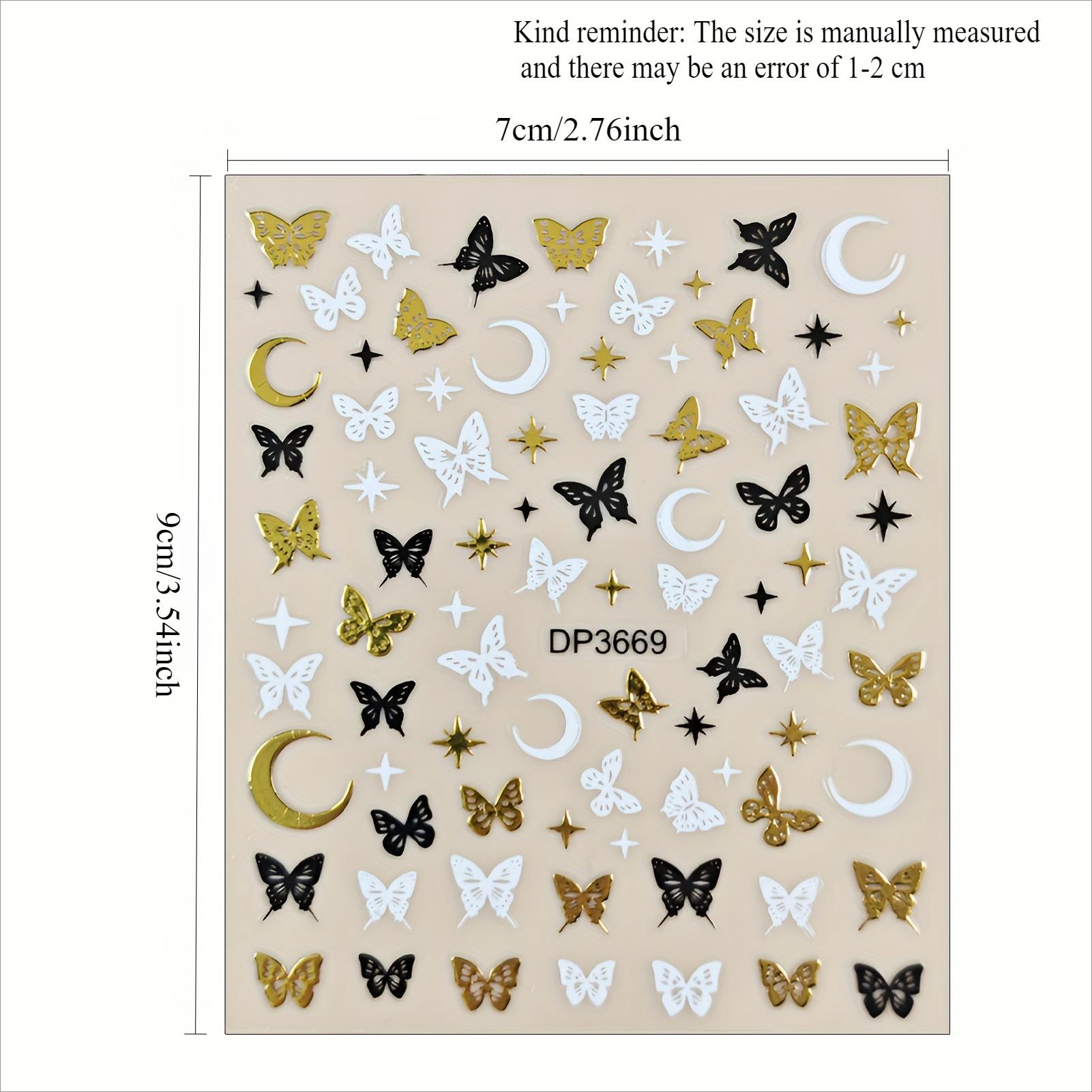 1pc Nail Art Stickers Decals - Embroidered 3D Golden Foil Hearts, Stars & Butterflies, Nail Decor - DIY Manicure Accessories
1pc Nail Art Stickers Decals - Embroidered 3D Golden Foil Hearts, Stars & Butterflies, Nail Decor - DIY Manicure Accessories