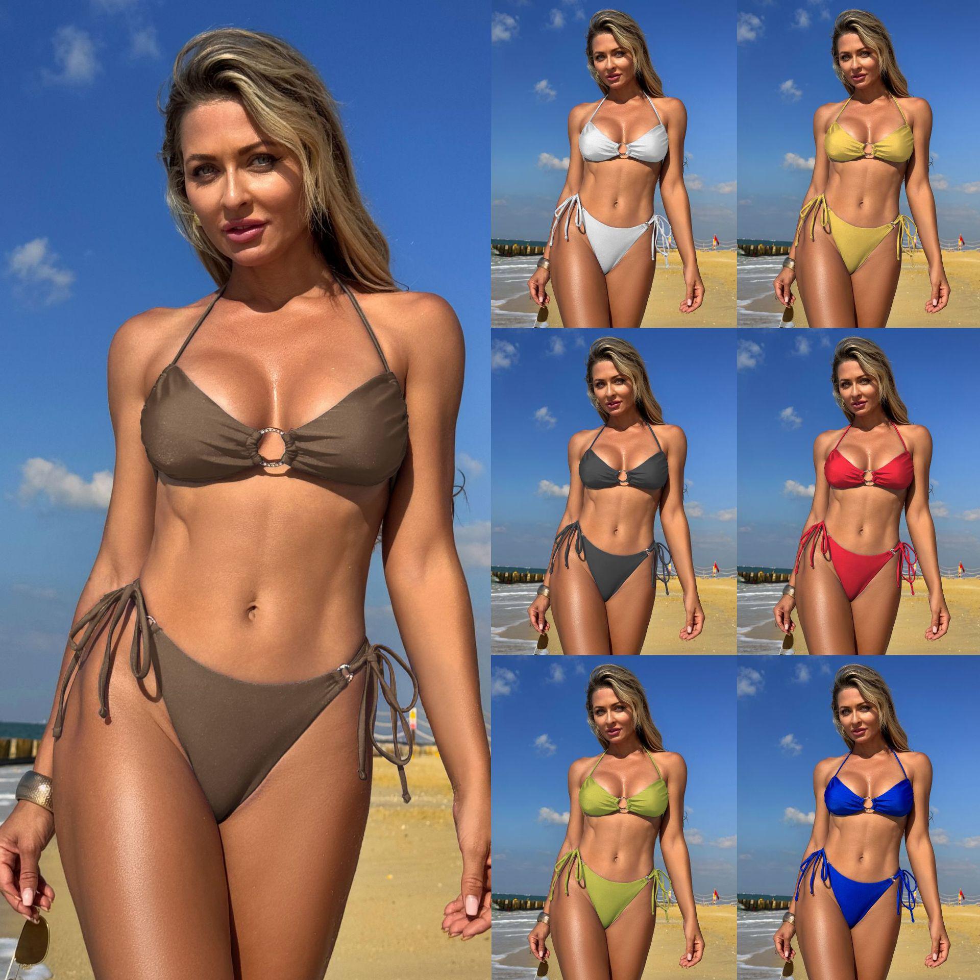 2025 European & American Solid Color Nylon Halter Neck Women s Bikini Swimwear Small золотий
2025 European & American Solid Color Nylon Halter Neck Women s Bikini Swimwear Small золотий