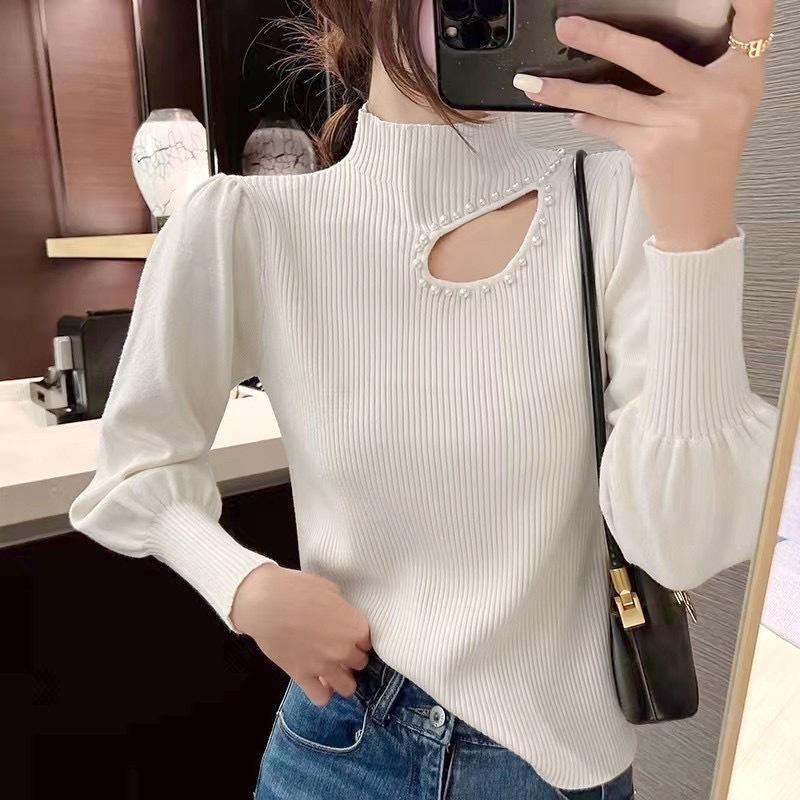 Вязаный свитер с полыми бусинами для женщин, с полувысоким воротником и длинными рукавами, базовый свитер S белый
Вязаный свитер с полыми бусинами для женщин, с полувысоким воротником и длинными рукавами, базовый свитер S белый