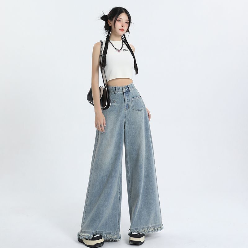 Суперширокие джинсы в американском ретро, женские новые утягивающие брюки с высокой талией, светлые расклешенные брюки 4XL
Суперширокие джинсы в американском ретро, женские новые утягивающие брюки с высокой талией, светлые расклешенные брюки 4XL