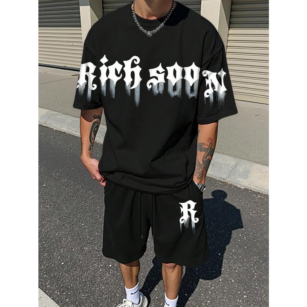 Summer Men s Short-Sleeved Shorts Set with Letter Pattern Printing - Street Casual Fashion Soft and Comfortable S
Summer Men s Short-Sleeved Shorts Set with Letter Pattern Printing - Street Casual Fashion Soft and Comfortable S