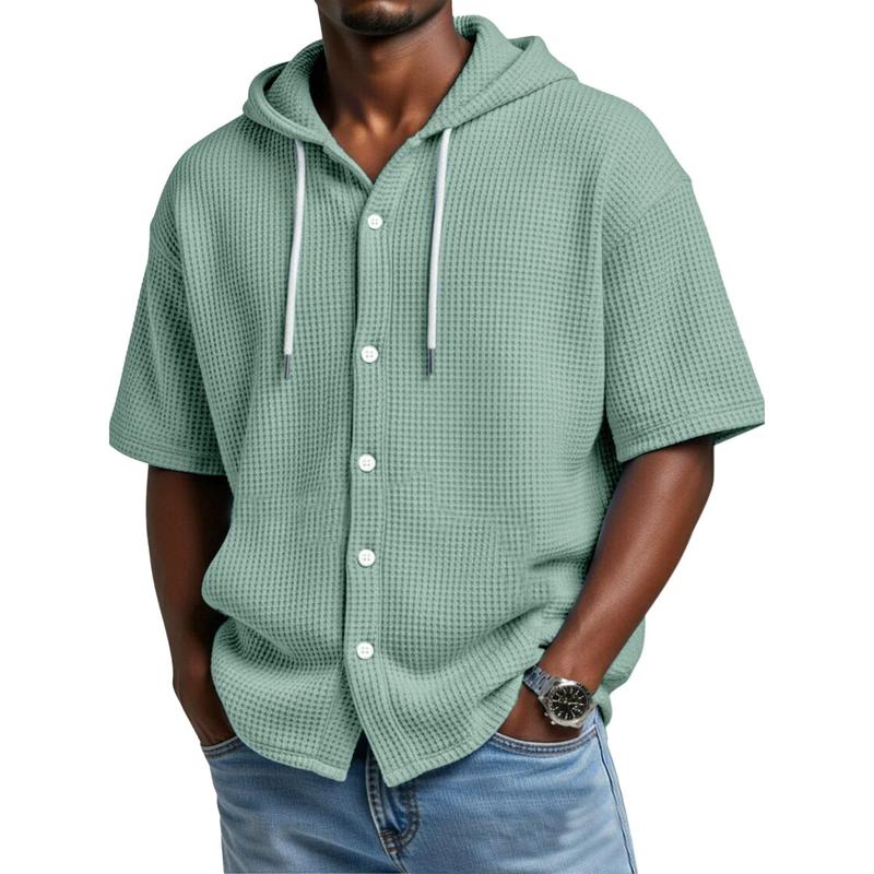 Casual Buttoned Drawstring Hooded Shirts Men Fashion Waffle Plaid Texture Shirt Tops Summer Vintage Short Sleeve Hoodie 4XL світло-зелений колір
Casual Buttoned Drawstring Hooded Shirts Men Fashion Waffle Plaid Texture Shirt Tops Summer Vintage Short Sleeve Hoodie 4XL світло-зелений колір