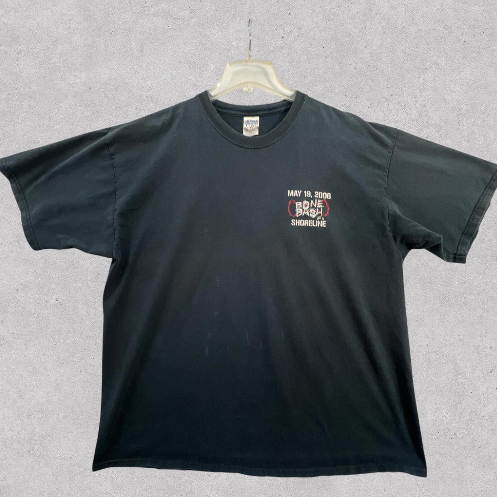 Vintage Bone Bash 2006 Concert T Shirt Mens 2XL Black Shorline Mountain View CA 3XL
Vintage Bone Bash 2006 Concert T Shirt Mens 2XL Black Shorline Mountain View CA 3XL