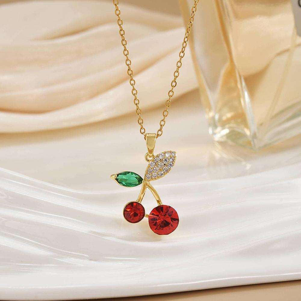 Colorful Zircon Cherry Pendant Necklaces For Women And Girls Stainless Steel Fashion Romantic Jewelry Accessories Gifts
Colorful Zircon Cherry Pendant Necklaces For Women And Girls Stainless Steel Fashion Romantic Jewelry Accessories Gifts