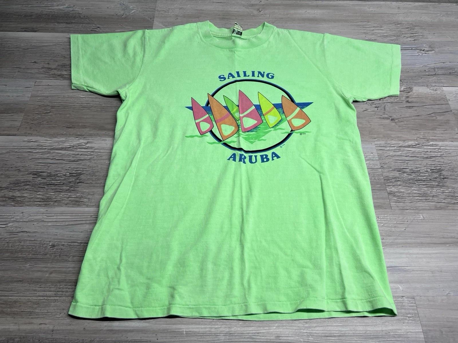 Vintage 90s Neon Beach Sailing T-Shirt Aruba Single Stitch Souvenir Tee Sz L USA 2XL
Vintage 90s Neon Beach Sailing T-Shirt Aruba Single Stitch Souvenir Tee Sz L USA 2XL