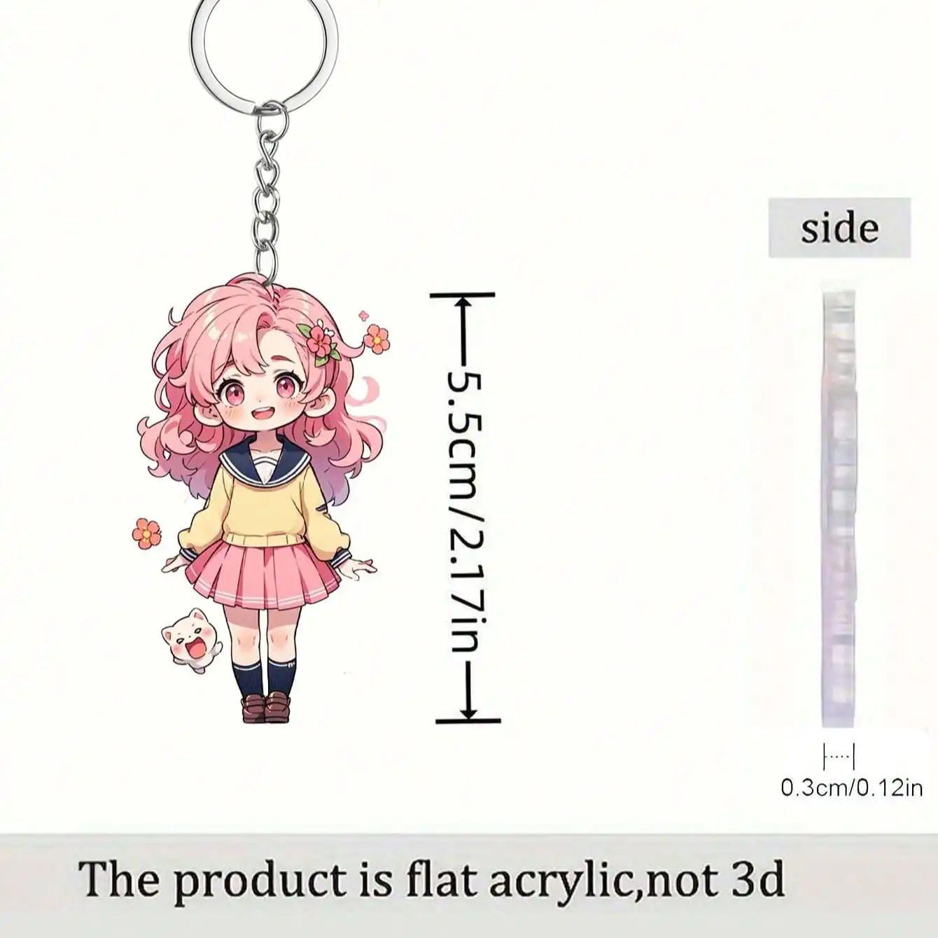 1 pink girl acrylic backpack keychain - a cute accessory suitable for backpack car keychains Circular buckle is easy to install
1 pink girl acrylic backpack keychain - a cute accessory suitable for backpack car keychains Circular buckle is easy to install