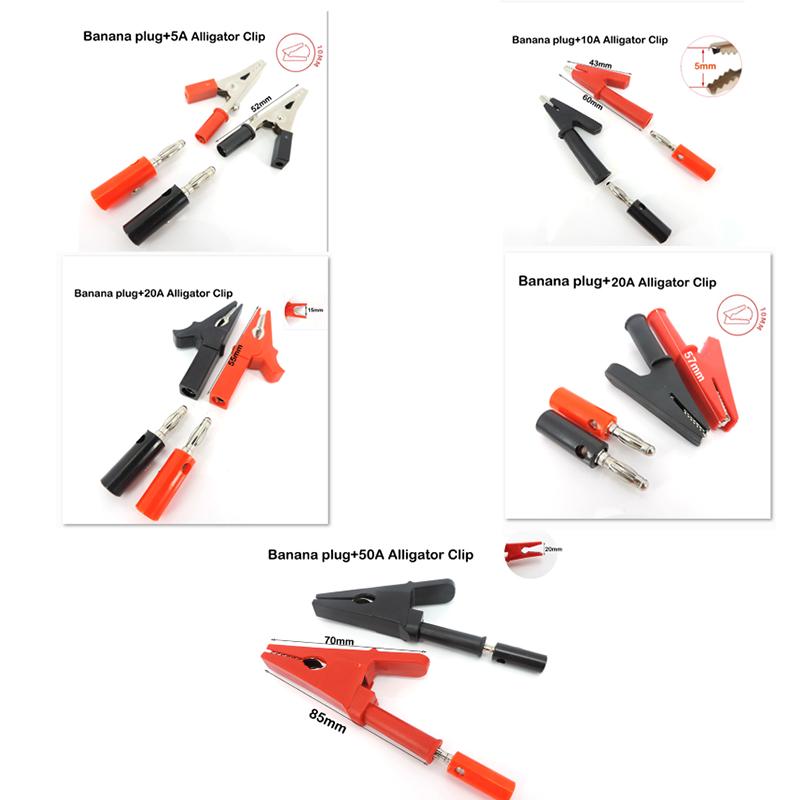 4Pcs/Set 4MM Banana Plug 5A 10A 20A 50A Alligator crocodile Clip Connector Jack Musical Sound Audio Speaker Test Probes Terminal NO.1
4Pcs/Set 4MM Banana Plug 5A 10A 20A 50A Alligator crocodile Clip Connector Jack Musical Sound Audio Speaker Test Probes Terminal NO.1