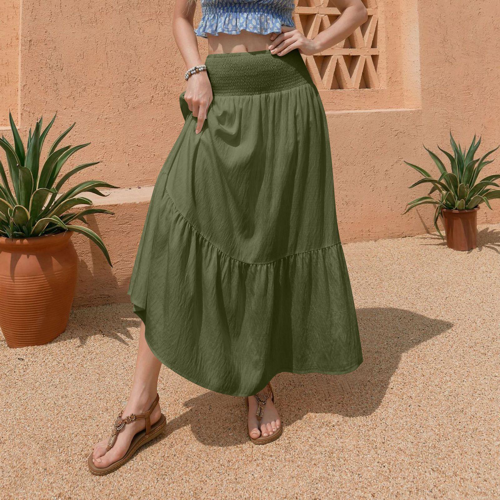 Women’s High Waist Bohemian Tiered Maxi Skirt Elastic Waistband Lightweight Flowy A Line Skirt for Casual Outfits L армия зеленый
Women’s High Waist Bohemian Tiered Maxi Skirt Elastic Waistband Lightweight Flowy A Line Skirt for Casual Outfits L армия зеленый