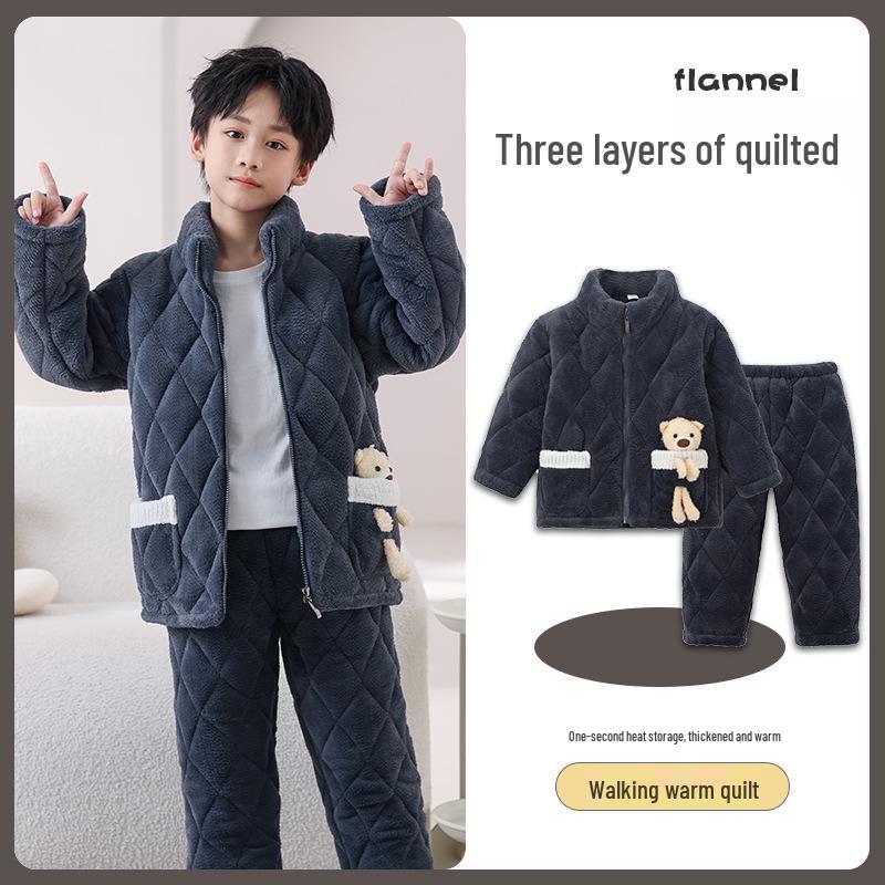 Children s Winter Flannel Pajamas: Thick Coral Fleece Quilted Jacket for Boys & Girls, Parent-Child Homewear 100 for 90-100cm (up to 30 lbs)
Children s Winter Flannel Pajamas: Thick Coral Fleece Quilted Jacket for Boys & Girls, Parent-Child Homewear 100 for 90-100cm (up to 30 lbs)