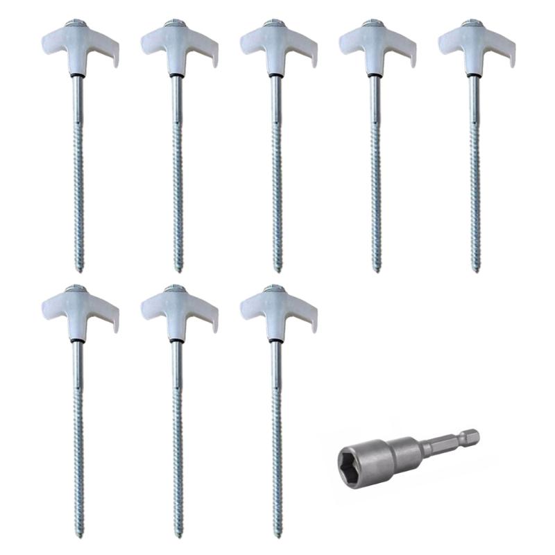 8Pcs Ground Stakes Long Screw Thread Campings Peg Tent Stakes Heavy Dutys Screw Canopies Stakes with Hexagon Socket
8Pcs Ground Stakes Long Screw Thread Campings Peg Tent Stakes Heavy Dutys Screw Canopies Stakes with Hexagon Socket