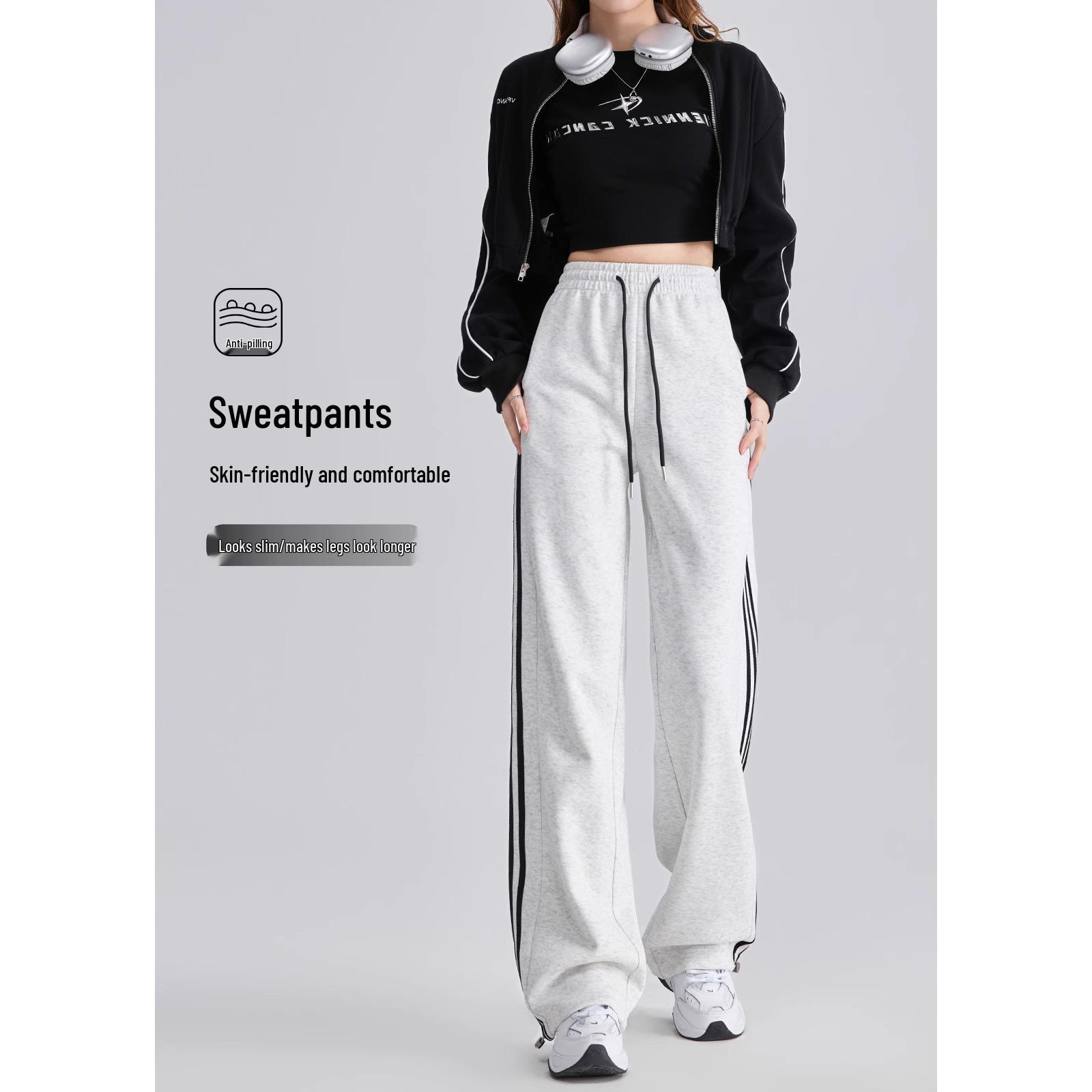 2025 Women s Trendy High-Waist Wide-Leg Slimming Sweatpants with White Stripe for Early Spring XL (Suitable for 126-135 lbs)
2025 Women s Trendy High-Waist Wide-Leg Slimming Sweatpants with White Stripe for Early Spring XL (Suitable for 126-135 lbs)